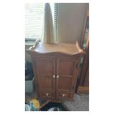 Oak China Display Cabinet, 6 Doors, 6 Adjustable Glass Shelves, Mirrored Back, 78"x60"x16"