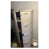 Suncast BMS1250 Vertical Storage Cabinet, 6 ft x 2 ft 8.25 in x 2 ft 1.5 in, Vanilla/Stoney plus contents