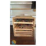 Comprehensive Fishing Lure Collection with Custom Wooden Storage Cabinet