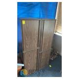 Wood Grain Laminate Media Storage Cabinets with Metal Dividers (Set of 4)