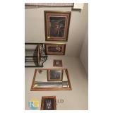 Wildlife Deer and Rural Scene Framed Art Print Collection with Mirror, Double Mat, Wood Frames