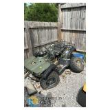 Olive Green 4WD Utility ATV w/ Racks & Gun Holders, 420-450cc Class, Needs Repairs