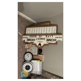 Wall Décor Lot: 2 Clocks, 7+ Framed Art/Signs, Aaron Brothers & Mainstays, Various Sizes, Mixed Style