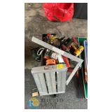 Aluminum Folding Work Platform, Assortment of Tools and Signs