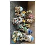 Assorted Ceramic & Resin Figurines and Canisters – Pastoral, Floral, Cottages, Lot of 11 Pieces