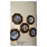 Larry Zach Whitetail Deer Collector Plate Set, 5 Framed Bradford Exchange 8" Wildlife Scenes