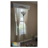 Gold Torchiere Floor Lamp with White Plastic Shade, Rotary Switch, 71" Height