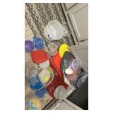 Assorted 22-Piece Plastic Food Storage Container Lot with Lids, Round/Square, Multicolor, Extra Funnel