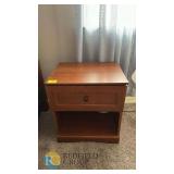2 Wooden Nightstands with Single Drawer and Open Shelf, 20" W x 17" D x 24" H