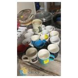 Lot of 17 Ceramic Coffee Mugs – Assorted Souvenir, Holiday, Colorful Designs, 11–15oz, No Chips
