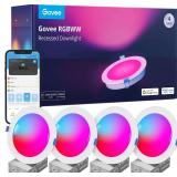 $150 Govee Smart Recessed Lighting 6 Inch, LED Downlight 1100 Lumen, 4 Pack | Work with Alexa & Google Assistant, Wi-Fi Bluetooth Direct Connect RGBWW Recessed Lighting with Junction Box for Bedroom