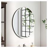 $50 17.8x23.6 Oval Frameless Bathroom Vanity Mirror | 0.7-Inch Beveled Edge