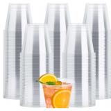 $13 JOLLY CHEF 100 Pack Clear Plastic Cups, 9 oz Crystal PET Party Cups, Classic Clear Disposable Wine Cup for Wedding, Thanksgiving, Birthday, Halloween, Christmas Party
