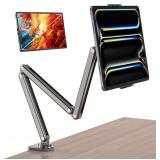 $56 KU XIU Foldable Aluminum Alloy Desk Tablet Stand for 7-15.6" iPad & More | Adjustable Arm Mount Holder for iPad 10/9th, 13/12.9/11" M3 M4 M5 Pro Air, For Samsung Galaxy Tab, 7-15.6" More Devices