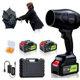 $40 980,000 RPM Cordless Leaf Blower - 21V Electric Handheld Leaf Blower with 2 4.0Ah Batteries & Fast Charger - Lightweight for Patio, Lawn, Yard, Deck Cleaning - Dark