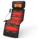 $110 Massage Mat, Detachable Neck Massager, Full Body Vibration Heating, Massage Pad with 10 Vibrating Motors and 9 Speed Settings for Home Office Use, Gift for Men Women Parents,Black