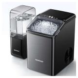 $270 Nugget Ice Makers Countertop with 1.32 Gallon Tank, 40 lbs/24H | Ready in 10 Mins, Pellet Ice Machine with Auto Descaling System, 1.32 Gallon Tank, Stainless Steel Design