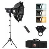 $100 Niceveedi Softbox Lighting Kit, 2700-6500K LED Photography Lighting with 16.5" Quick-Release Softbox/Bowens Mount/Cooling System/Remote/Tripod, 90W Video Light for Video Recording/Streaming/Portr