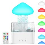 $38 Cloud Humidifiers 450ML Water Drip Mushroom Humidifiers with Remote Control 7 Colors Mood Light Air Humidifier Raindrop Humidifiers for Bedroom
