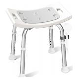 $27 HOMLAND Shower Chair for Inside Shower, Adjustable Height Shower Stool | Shower Seat for Inside Tub Bathroom Bench Bath Chair for Elderly and Disabled, Lightweight Aluminum Frame - Light Gray