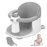 $33 TOSGN Baby Bath Seat for Babies 6 Months & up, Soft Cushion, Non-Slip Baby Bath Seat, Safe & Comfortable Baby Bath Support, for Bathtub/Living Room/Shower Room (Grey)