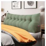 $110 Headboard Pillow Wedge King Size Large Bolster Pillow for Bed Triangle Reading Pillow Back Support Pillow for Sitting Up in Bed XXL Couch Daybed Bed Rest Backrest Cushion Linen Sage Green