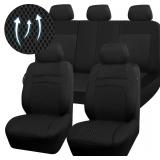 $35 CAR PASS Seat Cover Full Sets, 3D Air Mesh Car Seat Cover with 5mm Composite Sponge Inside,Airbag Compatible Universal Fit for SUV,Vans,sedans, Trucks, Automotive Interior Covers(All Black)