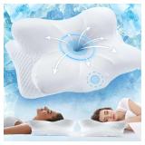 $22 Cervical Neck Pillow for Pain Relief - Cooling Memory Foam Pillows for Sleeping, Ergonomic Side Sleeper Pillow for Neck Support, Contour Pillow Orthopedic Bed Pillow for Back Stomach Sleepers