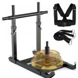 $95 GanFindX Weight Sled, Heavy-Duty Push Pull Training Sled, Adjustable 5-Level Handle for Speed and Strength Improvement, Suitable for 1" & 2" Weight Plates