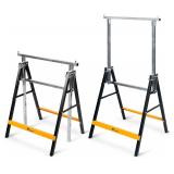$81 Metal Saw Horses 2 pack Folding Heavy Duty 880 lbs Load Capacity Saw Horse Adjustable 7 Level Height for Woodworking