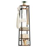 $40 Coat Rack Freestanding with 3 Shelves and 7 Hooks | Coat Stand, Hall Tree Free Standing, Clothes Rack Stand Organizer, Industrial Style, Rustic Brown and Black