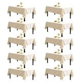 $45 WIGENIUS 10 Pack Ivory Table Cloth Rectangle 60X102 Inch Tablecloth Fit 6FT | Wrinkle Resistant Polyester Tablecloths for 6 Foot Rectangle Tables Washable Fabric Table Covers for Party, Wedding Ba