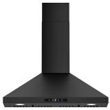 $200 FIREGAS Black Range Hood 30 inch, Convertible Wall Mount Range Hood with Brushless Motor, 450 CFM, 9 Speed Fan, Soft Touch Controls, Permanent Filters, LED Lights, Charcoal Filter included