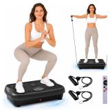 $65 Vibration Plate Exercise Machine, Full Body Workout Vibrating Plate for Lymphatic Drainage Weight Loss, 460 Lbs Capacity Shake Platform with 300 speeds for Women Men