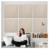 $120 Minimalist Acoustic Panels, 23.6" x 23.6" x 0.36", 6 Pack | Decorative polyester fiber acoustic wall panels for echo reduction in living rooms, bedrooms, home offices and apartments.