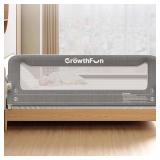 $48 Foldable Bed Rail for Toddlers, 71in Reinforced Carbon Steel Frame&Connectors, Breathable Cationic Fabric - Safety Toddler Bed Rails for Queen, King, Twin, Full, No-Tool Setup.