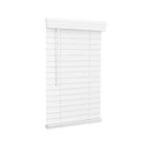 $89 Lotus & Windoware Cordless 2" Faux Wood Room Darkening Horizontal Blind, 34.5" Width x 60" Length, Bright White, Embossed