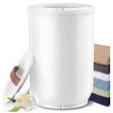 $80 Large Towel Warmer for Bathroom - Heated Towel Warmers Bucket, Wood Handle, Auto Shut Off, Fits Up to Two 40"X70" Oversized Towels, Bathrobes, Blankets, for Mother