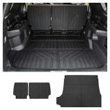 $40 Cargo Mat Compatible with 2025 2026 Toyota 4Runner 5 Seats Gas (Non Hybrid EV & i-Force MAX) Cargo Liner TPE Back Seat Cover for 4 Runner Accessories (5 Seats,Trunk Mat+Backrest Mats)