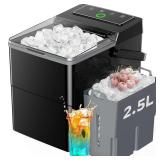 $115 Silonn Countertop Ice Maker - 26.5lbs/24H Portable Ice Machine with 2.5L Expandable Ice Basket, 9 Bullet Ice Cubes in 6 Mins, 2 Ice Sizes LED Touch Control & Self-Cleaning for Home Kitchen