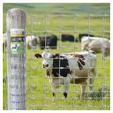 $49 3.2ft X 100ft 14 Gauge Heavy Duty Woven Wire Farm Fence - Close Mesh Steel Wire Animal Barrier for Cattle, Pigs, Sheep, Horses | Rust Proof Deer Fencing & Livestock Protection for Small Farm