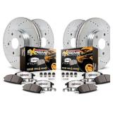 $590 PowerStop Front & Rear Brake Kit For Ford F-150 2015-17 - Truck & Tow Carbon Fiber Ceramic Brake Pads + Drilled & Slotted Rotors Upgrade, K6803-36
