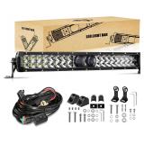 $170 Auxbeam 5D-PRO Series 22 Inch LED Light Bar Dual Row Off Road Driving Lamp | Auxiliary Driving Lights, 22,000LM High Output, 10FT Plug & Play Wiring Harness, Fits Truck, Jeep, SUV, ATV, UTV & Pic