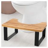 $25 Poop Stool, Toilet Stool for Adult Wooden Squat Bathroom Foot Step | 6.9in Height Bamboo Stool, Non-slip striped surface, Squat Seat, Poop Stool Adult, Toilet Foot & Step Stools for Adults