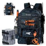 $105 KastKing BaitSpace Fishing Tackle Backpack with Removable Bait Binder,2 Rod Holders Storage Fishing Gear and Equipment | 50L Capacity Tackle Backpack, Water-Resistant Fishing Bag Storge Fishing G