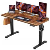 $130 ErGear Height Adjustable Electric Standing Desk, 55 x 28 Inches Sit Stand up Desk, Memory Computer Home Office Desk, Vintage Brown