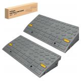 $62 Nilight Curb Ramps 2 Pack, 3.9 inch Rise Durable Plastic Threshold Driveway Step Ramp for Scooter, Bikes, Motorcycle, Dolly, Lawn Mower