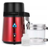 $110 DC HOUSE Upgrade 1 Gallon Water Distiller, 4L Stainless Steel Home Countertop Drinking Pure Water Distiller Machine with On Off Switch, Glass Container