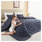 $43 MIOTO 128x120 Oversized King Comforter, Extra Large King Size Comforter Oversized, All Season Soft Lightweight Quilt Down Alternative Duvet Insert with 8 Corner Tabs, Grey