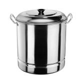 $34 32 Qt. Aluminum Steamer Stock Pot in Silver with Aluminum Lid